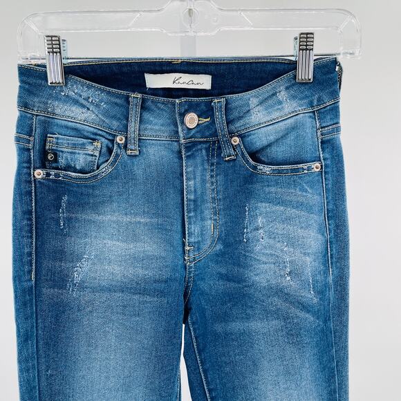 KanCan Estilo Blue Denim Stretch Mid Rise Skinny Leg Stretch Y2K Jeans W3/25 - Picture 4 of 13